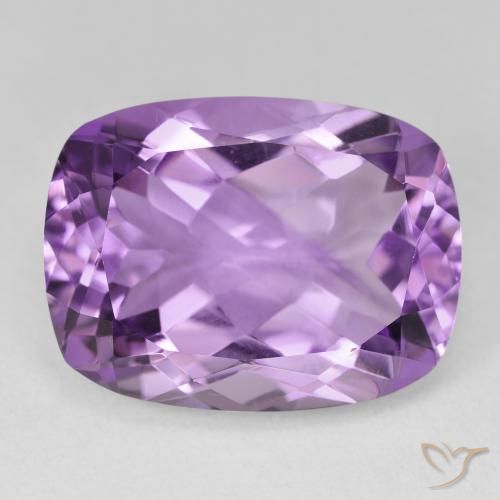 18.37ct 天然 薄いミディアムバイオレット アメジスト, クッション, VVS-VS