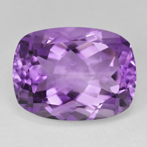 19.50ct 天然 ミディアムバイオレット アメジスト, クッション, VVS-VS