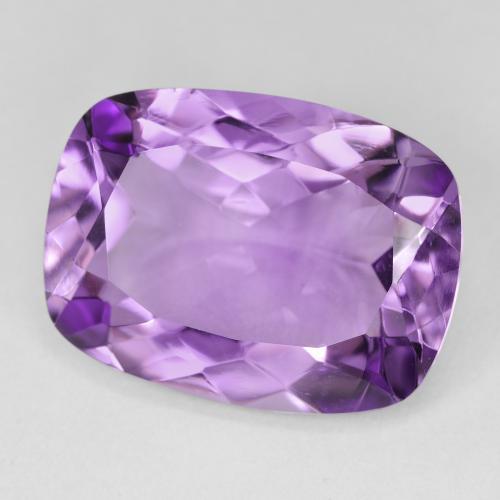 15.62カラットの天然Medium Light Purplish-Violetアメジスト、クッション、VVS-VS