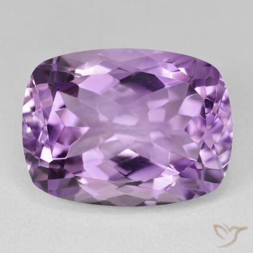 19.44ct 天然 薄いミディアムバイオレット アメジスト, クッション, VVS-VS