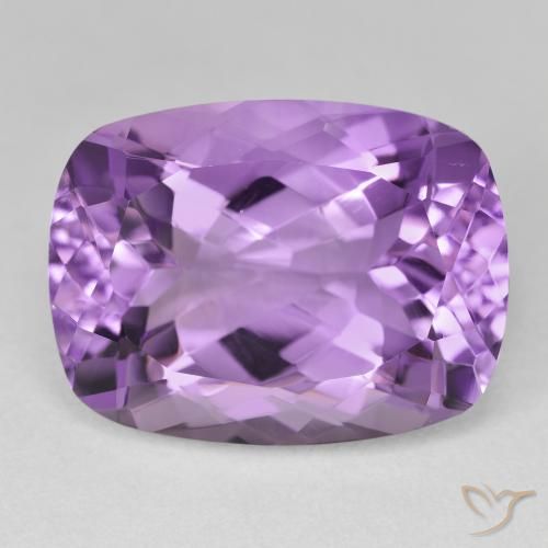 20.06ct 天然 薄いミディアムバイオレット アメジスト, クッション, VVS-VS
