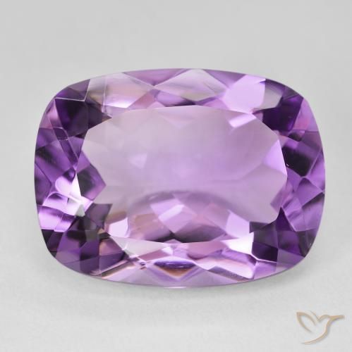 16.52ct 天然 薄いミディアムバイオレット アメジスト, クッション, VVS