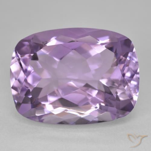 19.50ct 天然 薄いミディアムバイオレット アメジスト, クッション, VVS