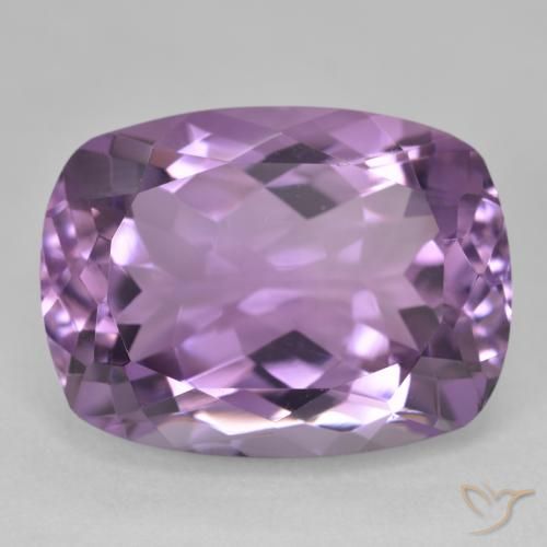 19.45ct 天然 薄いミディアムバイオレット アメジスト, クッション, VVS