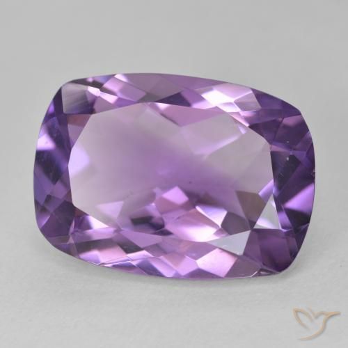 11.39カラットの天然Medium Light Purplish-Violetアメジスト、クッション、VVS