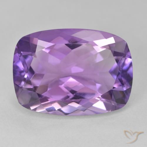 12.36ct 天然 ミディアムバイオレット アメジスト, クッション, VVS