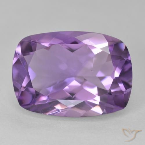 12.17ct 天然 ミディアムバイオレット アメジスト, クッション, VVS