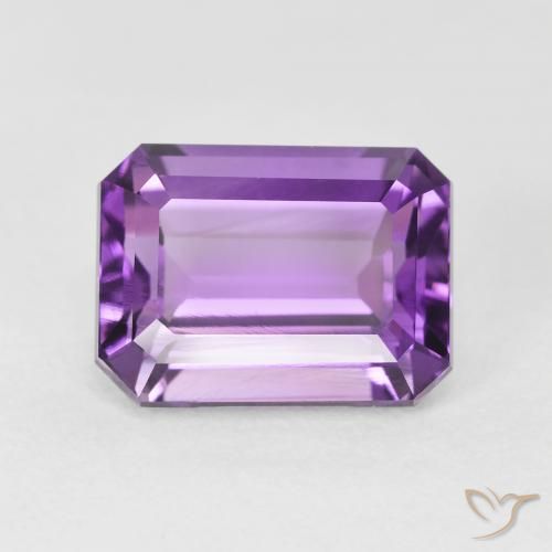 3.64ct 天然 ピンクがかったバイオレット アメジスト, エメラルドカット, VVS