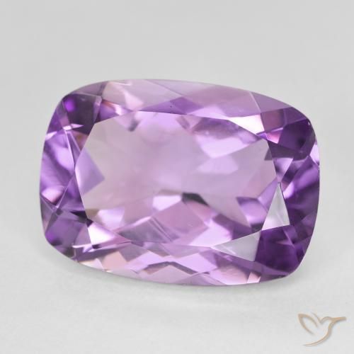 12.22カラットの天然Medium Light Purplish-Violetアメジスト、クッション、VVS