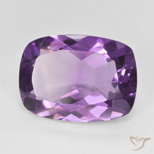 11.38カラットの天然Medium Light Purplish-Violetアメジスト、クッション、VVS