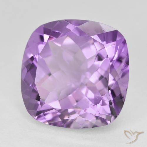 12.98カラットの天然Medium Light Purplish-Violetアメジスト、クッション、VVS