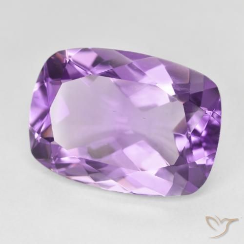 12.53カラットの天然Medium Light Purplish-Violetアメジスト、クッション、VVS
