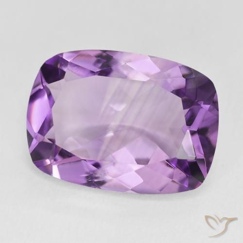 11.19カラットの天然Medium Light Purplish-Violetアメジスト、クッション、VVS