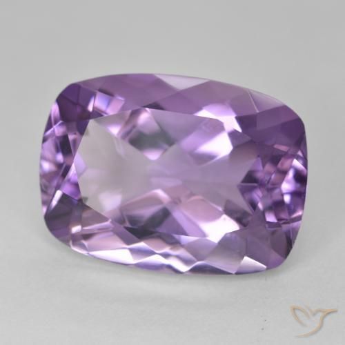 12.98カラットの天然Medium Light Purplish-Violetアメジスト、クッション、VVS