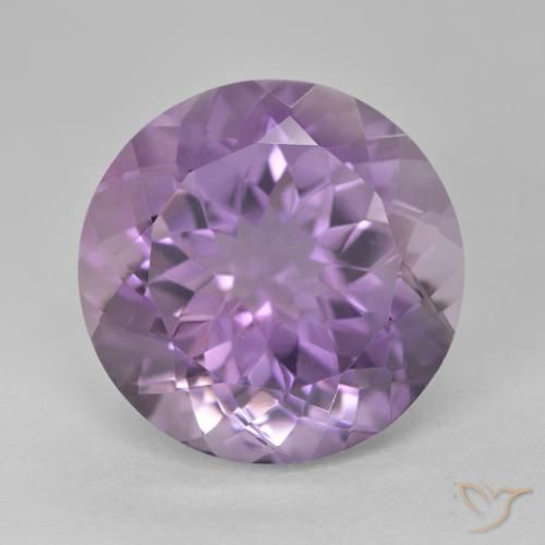 14.12ct 天然 ミディアムピンクバイオレット アメジスト, ラウンド, VVS