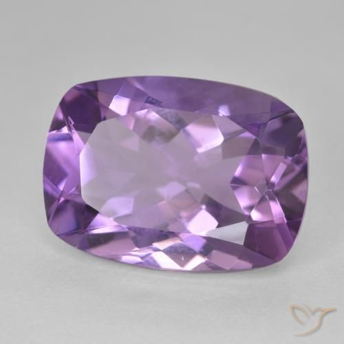 12.28カラットの天然Medium Light Purplish-Violetアメジスト、クッション、VVS