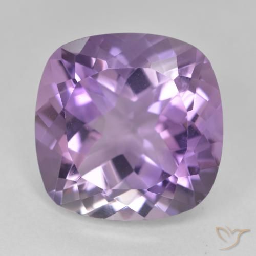 12.33ct 天然 ミディアムバイオレット アメジスト, クッション, VVS