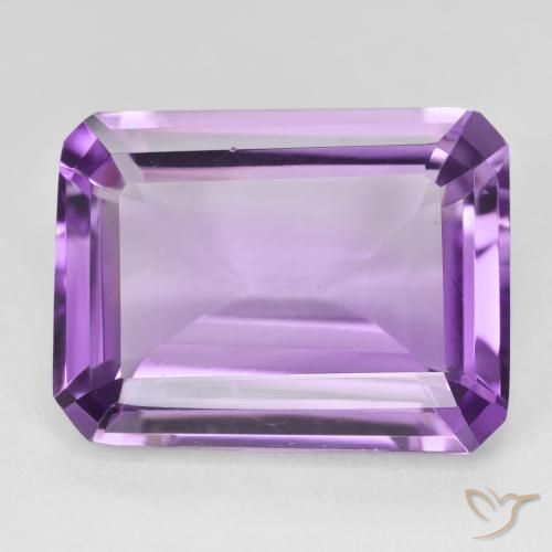 18.56ct 天然 Medium Light Purplish-Violet アメジスト, エメラルドカット, VVS