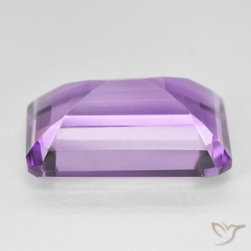18.56カラットの天然Medium Light Purplish-Violetアメジスト、八角形 / エメラルドカット、VVS