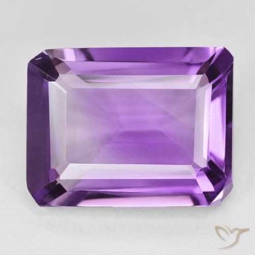 18.23ct 天然 ミディアムパープルがかったバイオレット アメジスト, エメラルドカット, VVS