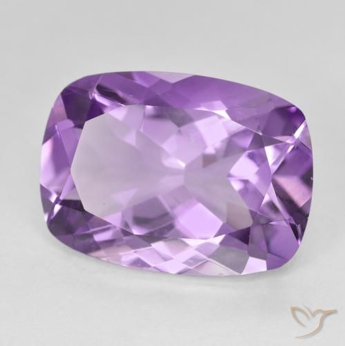 11.71カラットの天然Medium Light Purplish-Violetアメジスト、クッション、VVS