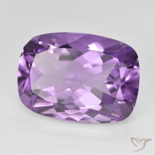 12.87カラットの天然Medium Light Purplish-Violetアメジスト、クッション、VVS