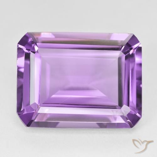 18.55ct 天然 パープルがかったバイオレット アメジスト, エメラルドカット, VVS