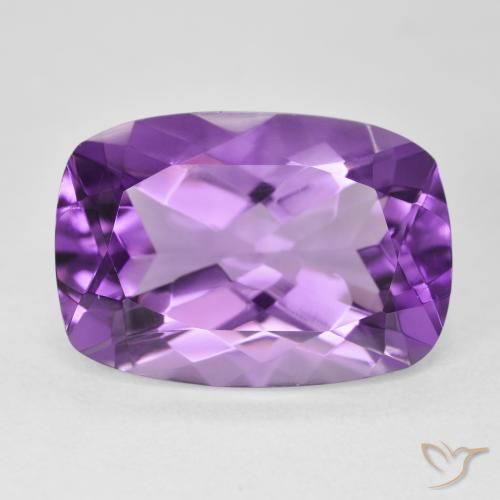 11.88ct 天然 ミディアムバイオレット アメジスト, クッション, VVS-VS