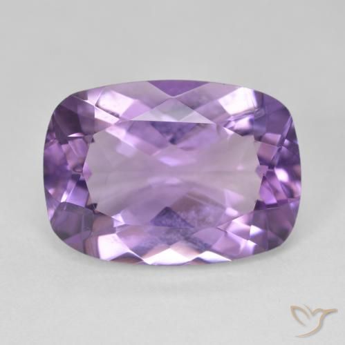 12.49ct 天然 ミディアムバイオレット アメジスト, クッション, VVS