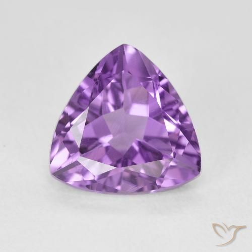 2.95ct 天然 Medium Light Purplish-Violet アメジスト, トリリオン, VVS-VS