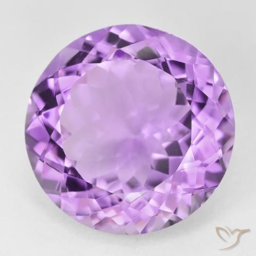 25.41ct 天然 ミディアムバイオレット アメジスト, ラウンド, VVS