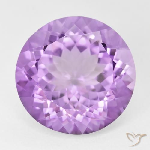 12.28ct 天然 ミディアムピンクバイオレット アメジスト, ラウンド, VVS