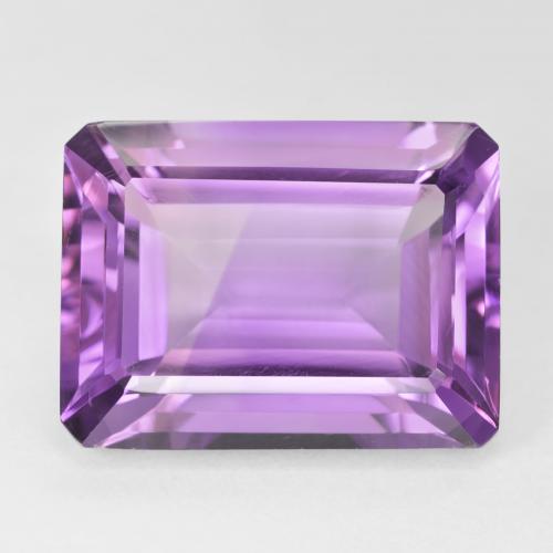22.11ct 天然 ピンクがかったバイオレット アメジスト, エメラルドカット, VVS