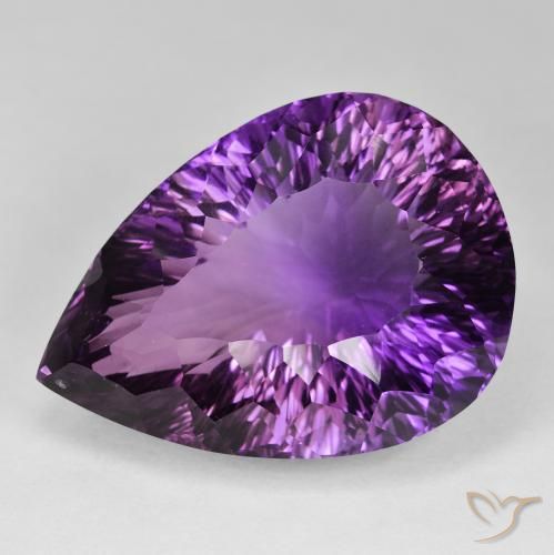 94.41ct 天然 濃いピンクバイオレット アメジスト, 洋梨の形, IF