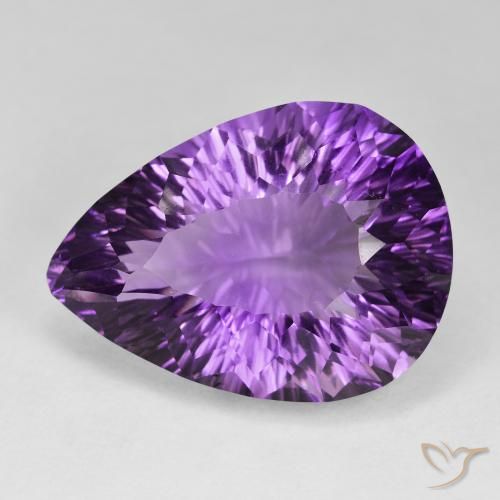 57.88ct 天然 濃い紫 アメジスト, 洋梨の形, VVS