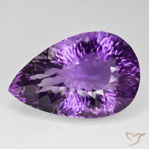 93.36ct 天然 濃い紫 アメジスト, 洋梨の形, VVS
