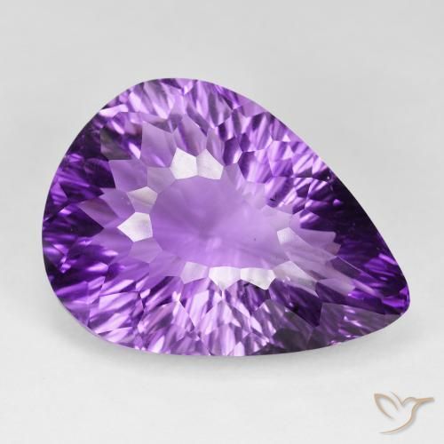 66.10ct 天然 ミディアムバイオレット アメジスト, 洋梨の形, VVS-VS