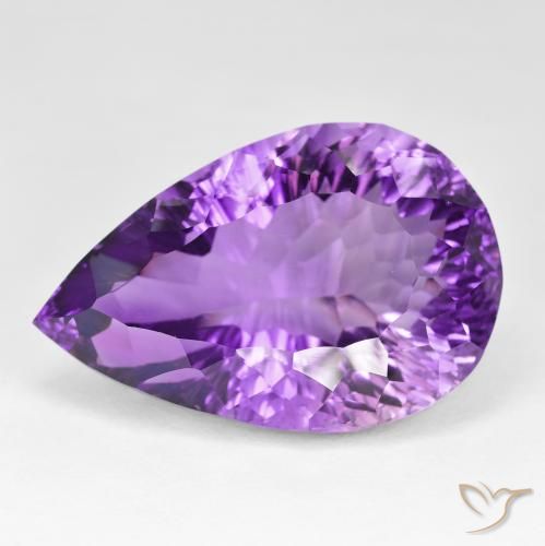 62.94ct 天然 濃い紫 アメジスト, 洋梨の形, VVS