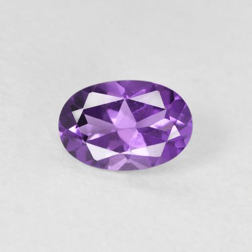 0.40ct 天然 鮮やかなバイオレット アメジスト, 楕円形, VVS-VS