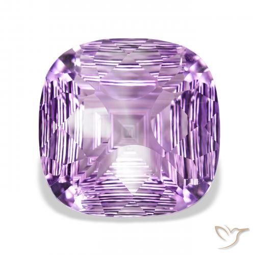 39.30ct 天然 薄いミディアムバイオレット アメジスト, クッション, VVS