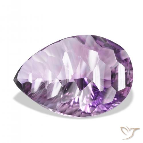 46.00ct 天然 薄いミディアムバイオレット アメジスト, 洋梨の形, VVS