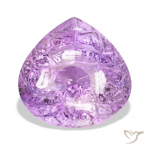 75.56ct 天然 ミディアムピンクがかったバイオレット アメジスト, 洋梨の形, 透明