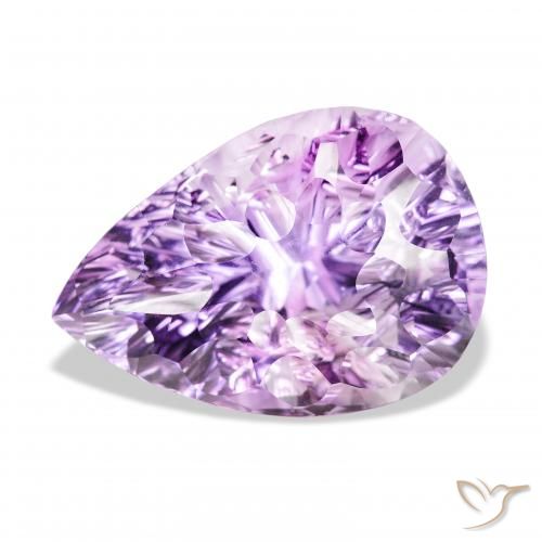 46.63ct 天然 ミディアムピンクがかったバイオレット アメジスト, 洋梨の形, VVS