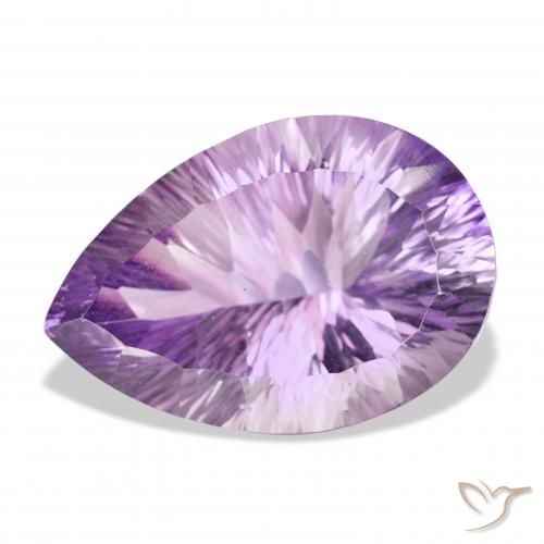 46.32ct 天然 薄いミディアムバイオレット アメジスト, 洋梨の形, VVS
