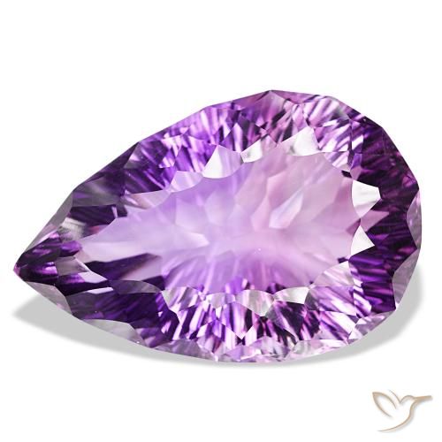 127.01ct 薄いミディアムバイオレット アメジスト, 洋梨の形, IF