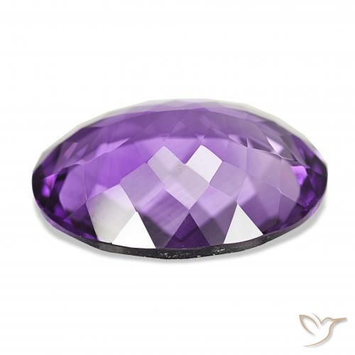 14.63カラットの天然ミディアムバイオレットアメジスト、オーバルカット、IF