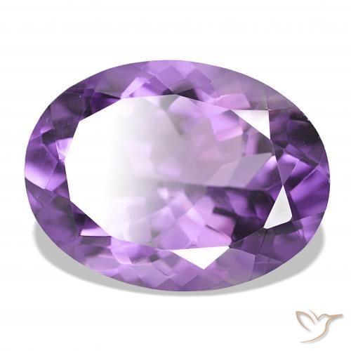 17.42カラットの天然濃いパープルがかったバイオレットアメジスト、オーバルカット、IF