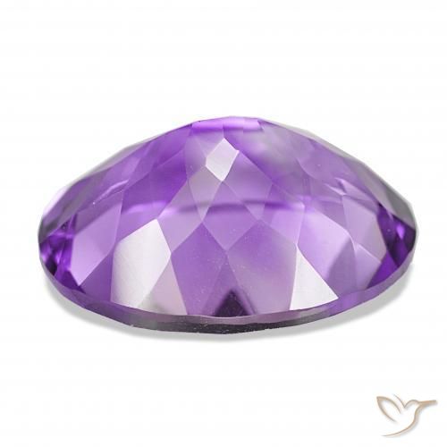 17.42カラットの天然濃いパープルがかったバイオレットアメジスト、オーバルカット、IF