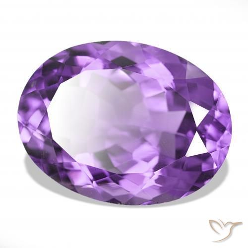 17.99カラットの天然濃い紫アメジスト、オーバルカット、IF