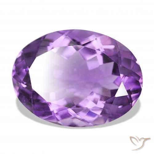 16.75カラットの天然濃いパープルがかったバイオレットアメジスト、オーバルカット、VS